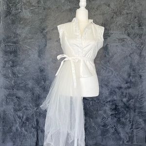 White top with tulle